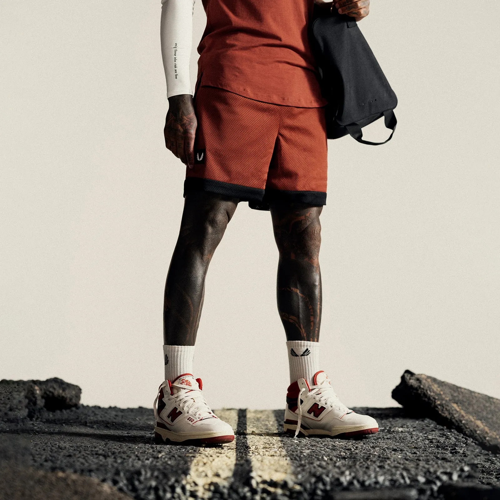 0795. SilverPlus™ Mesh Reversible Short  - Brick/Black