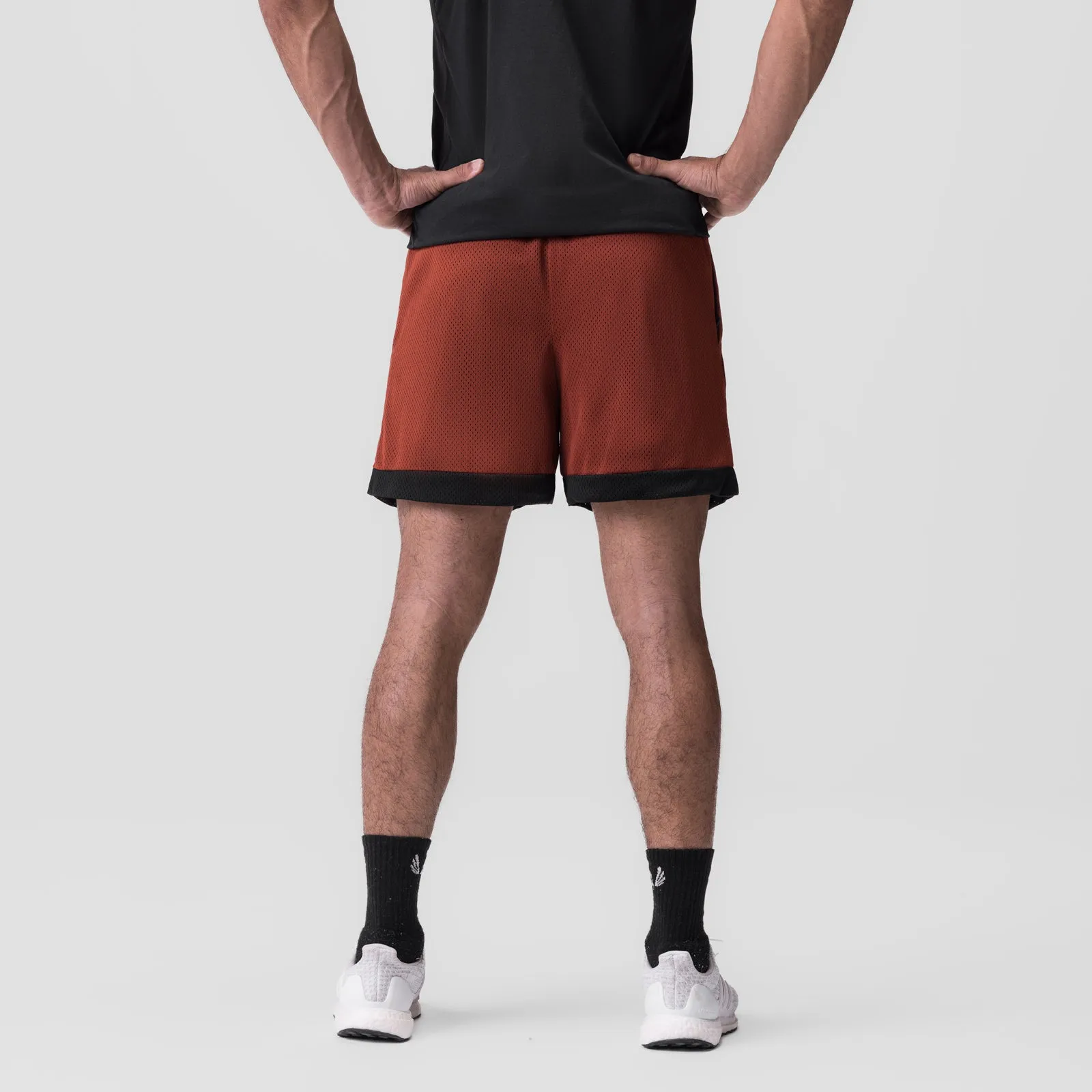 0795. SilverPlus™ Mesh Reversible Short  - Brick/Black