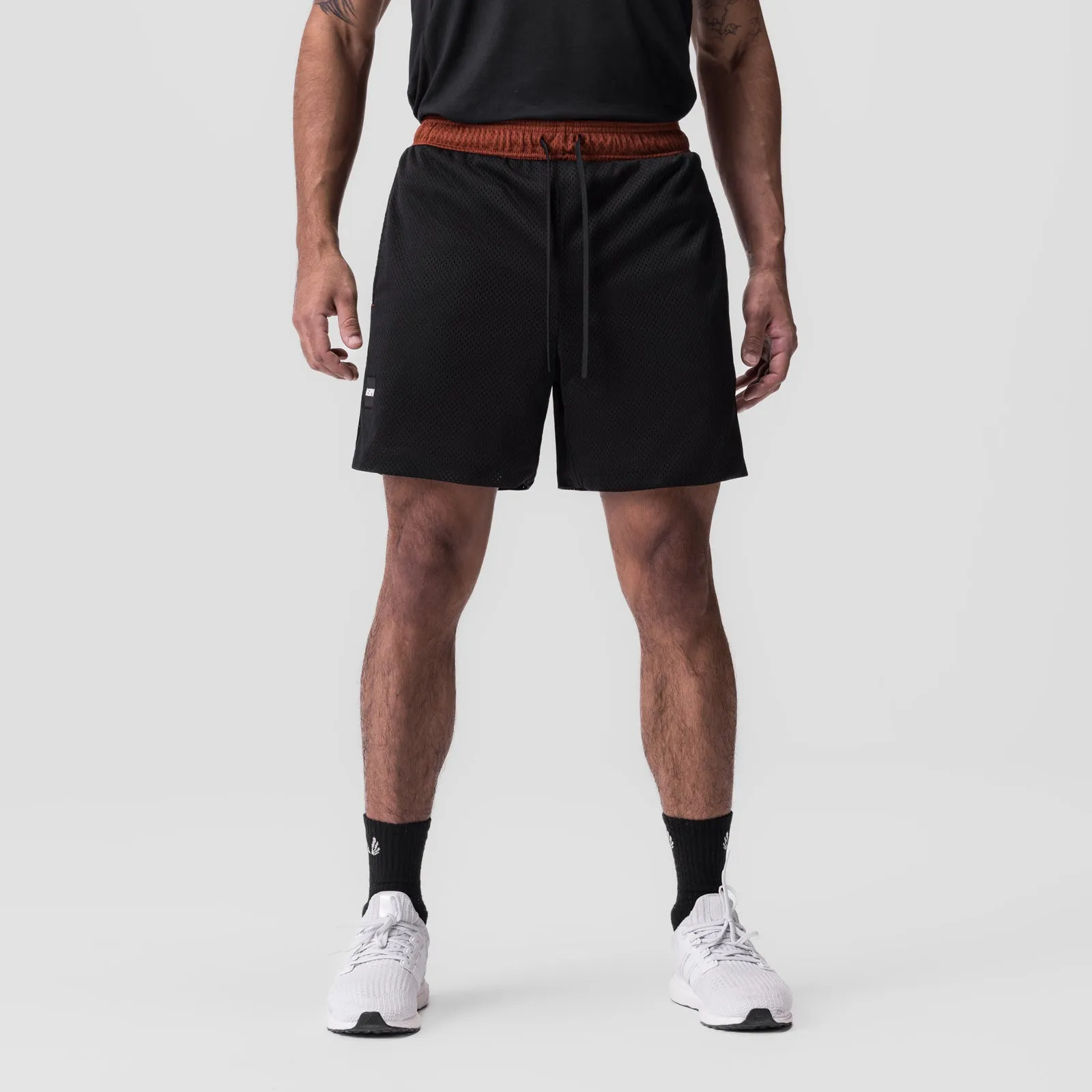 0795. SilverPlus™ Mesh Reversible Short  - Brick/Black