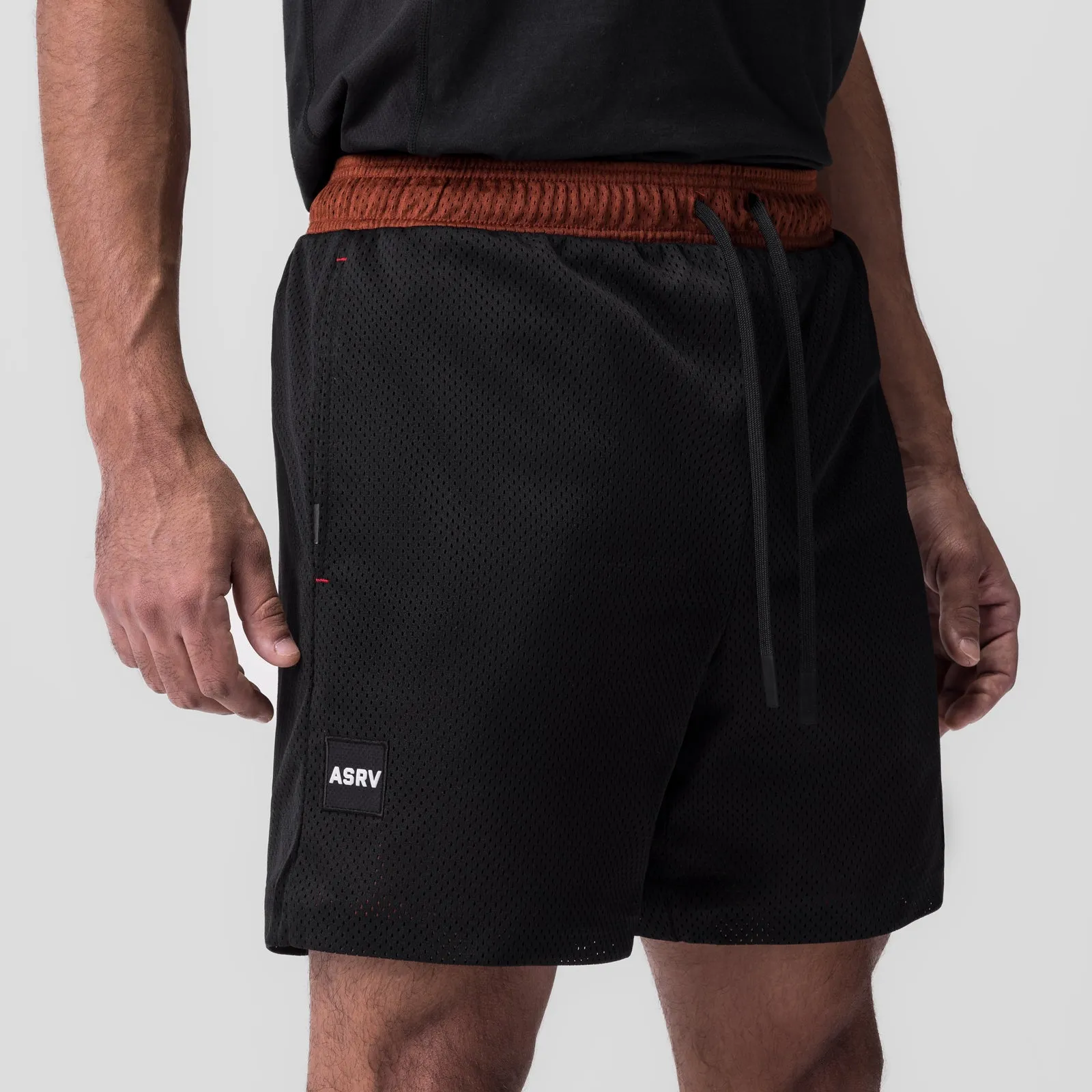 0795. SilverPlus™ Mesh Reversible Short  - Brick/Black