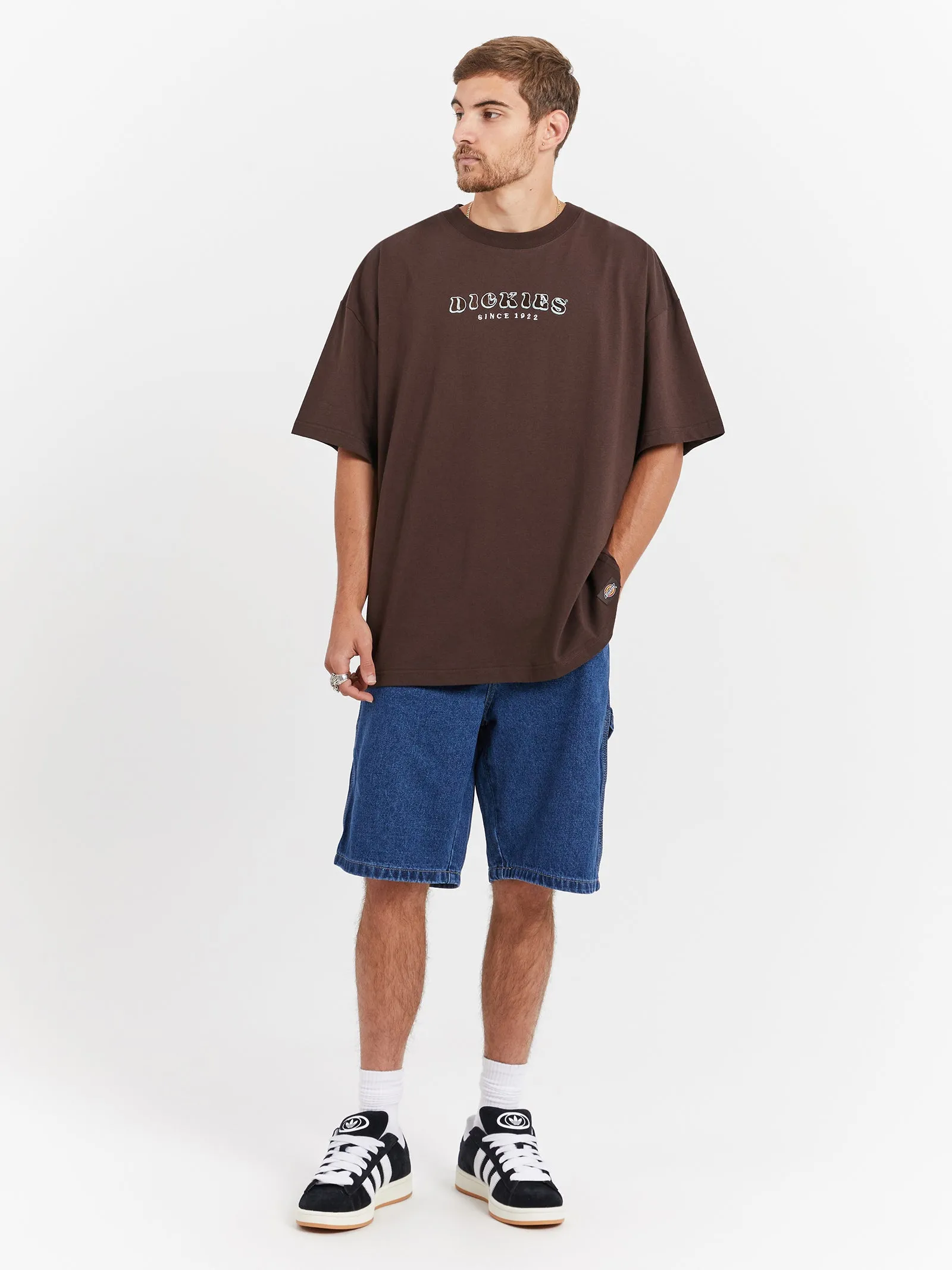 11" Relaxed Fit Denim Shorts in Stone Wash Indigo