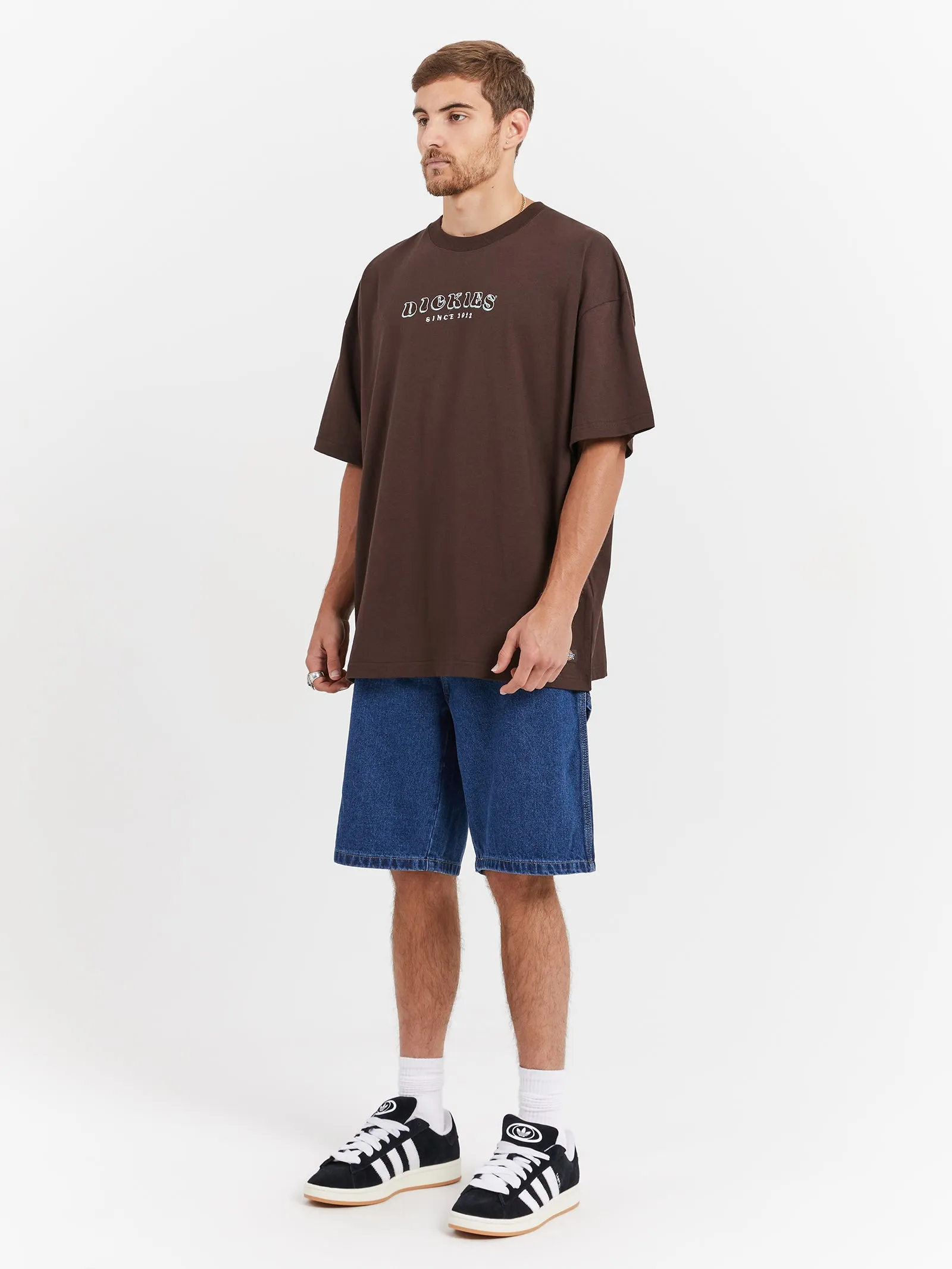 11" Relaxed Fit Denim Shorts in Stone Wash Indigo