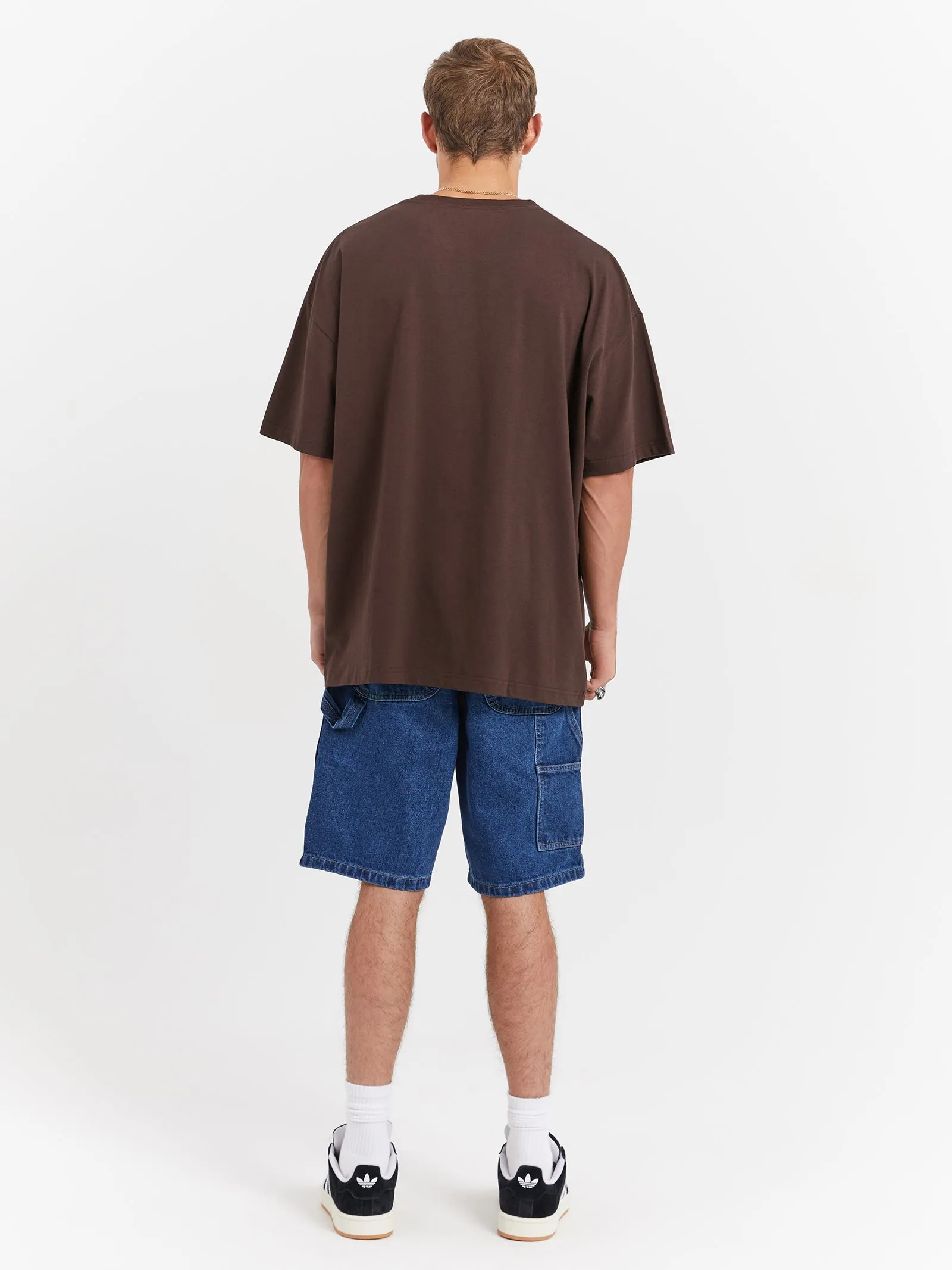11" Relaxed Fit Denim Shorts in Stone Wash Indigo