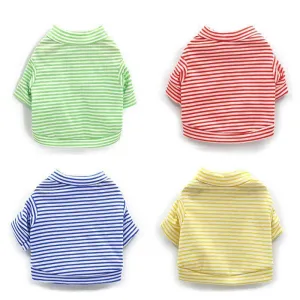 4 PCS Small Pet Striped T-Shirts