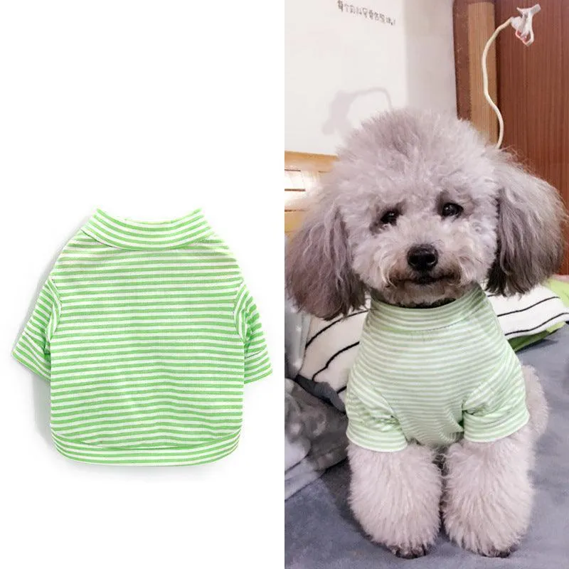 4 PCS Small Pet Striped T-Shirts