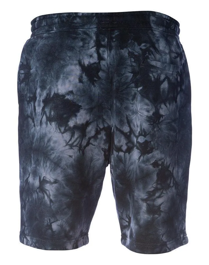 48 1-Color Print Pigment Tie Dye Fleece Shorts