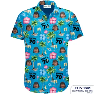 70th Birthday for Kathy - Custom Face Shirts