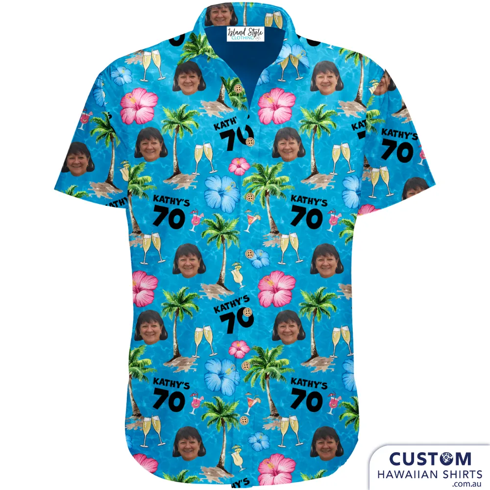 70th Birthday for Kathy - Custom Face Shirts
