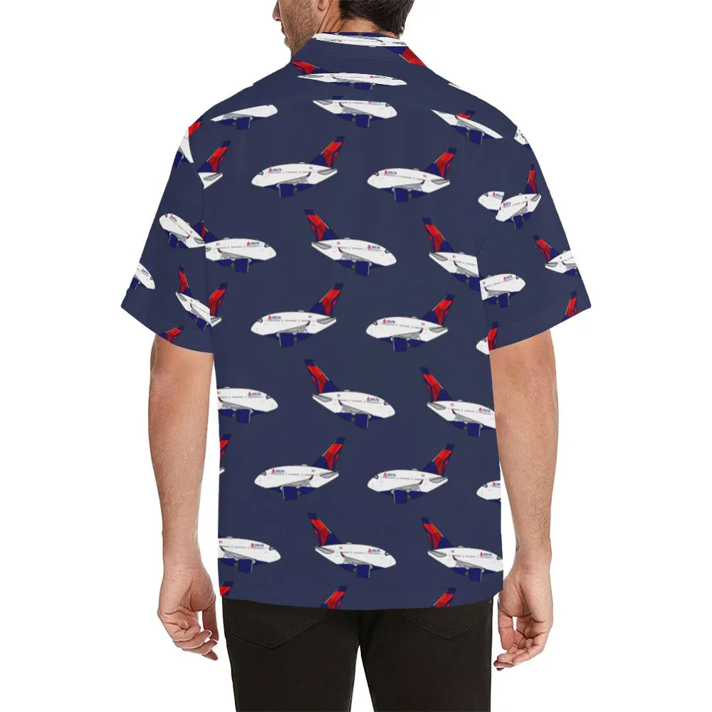 A350 DELTA BLUE HAWAIIAN SHIRT