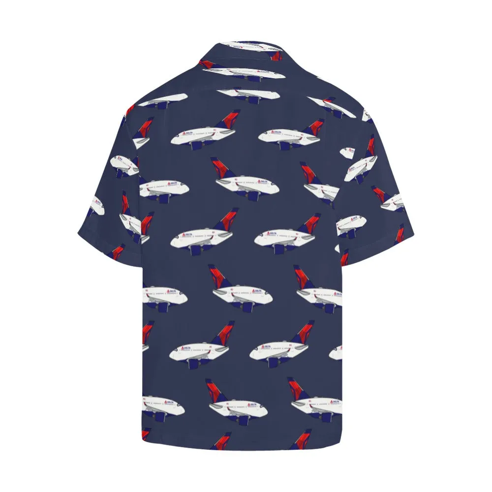 A350 DELTA BLUE HAWAIIAN SHIRT