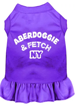 Aberdoggie Ny Screen Print Dress Purple Lg