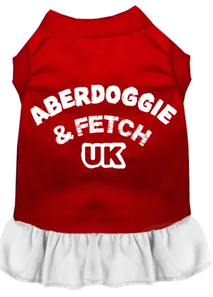 Aberdoggie Uk Screen Print Dress Red With White Xxxl
