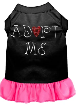 Adopt Me Rhinestone Dress Black With Bright Pink Med