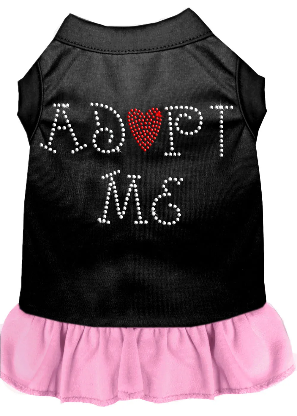 Adopt Me Rhinestone Dresses Black With Light Pink Lg