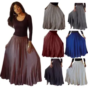 Alayah Ruffle Hem Bias Cut Chiffon Maxi Skirt