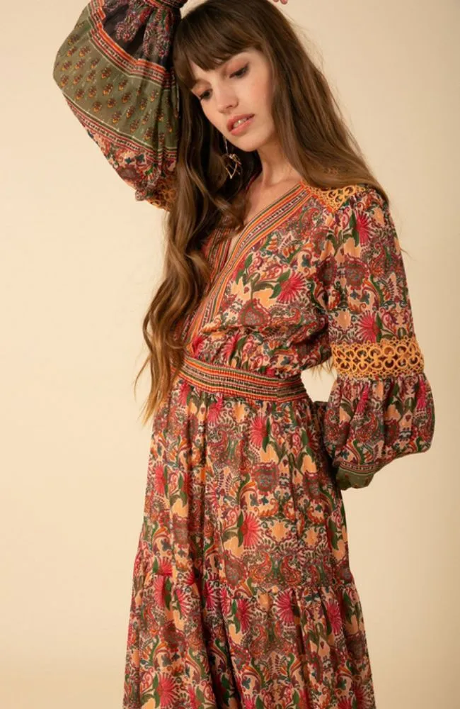 Albane Long Sleeve Tiered Maxi