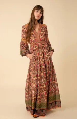 Albane Long Sleeve Tiered Maxi