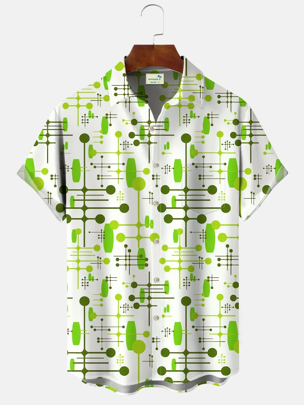 Alohadaddy Summer Geometric Pattern Polka Dot Lines Casual Vacation Shirt