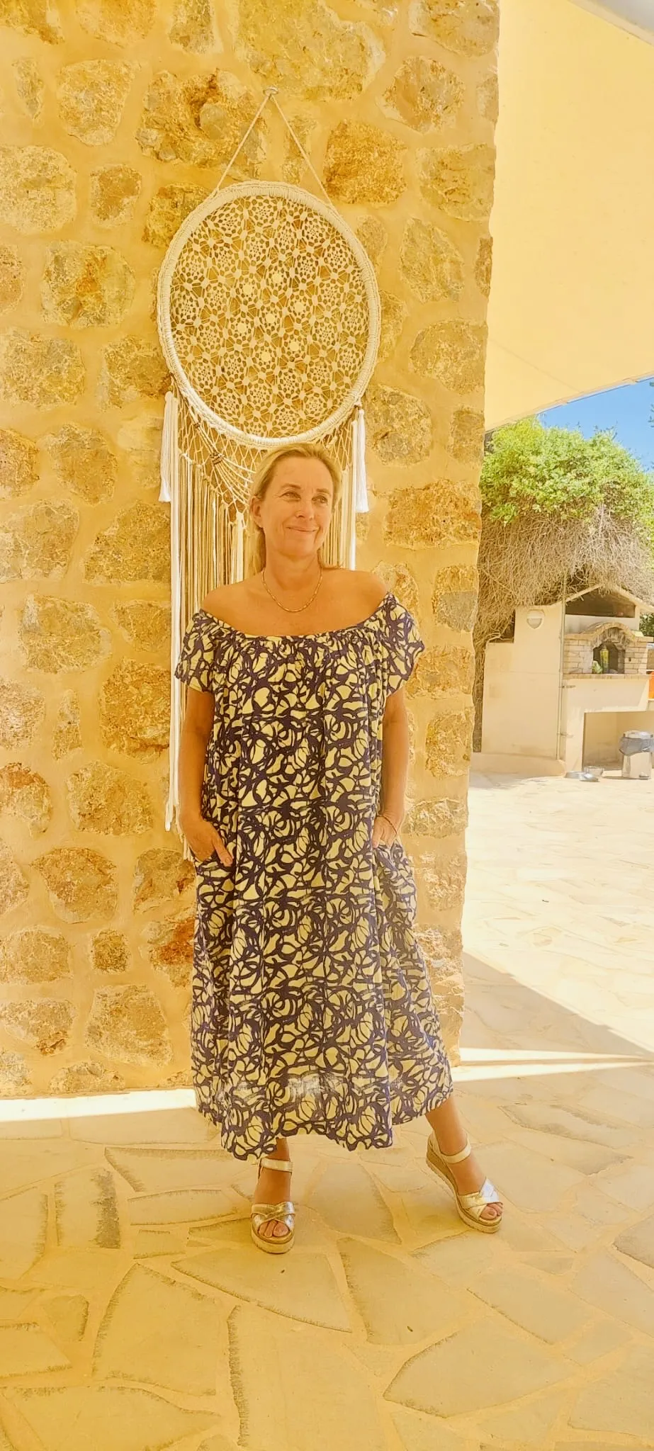 Anoushka boho summer dress blue