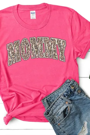 Arched Mommy Leopard Dri-Power 50/50 Tee