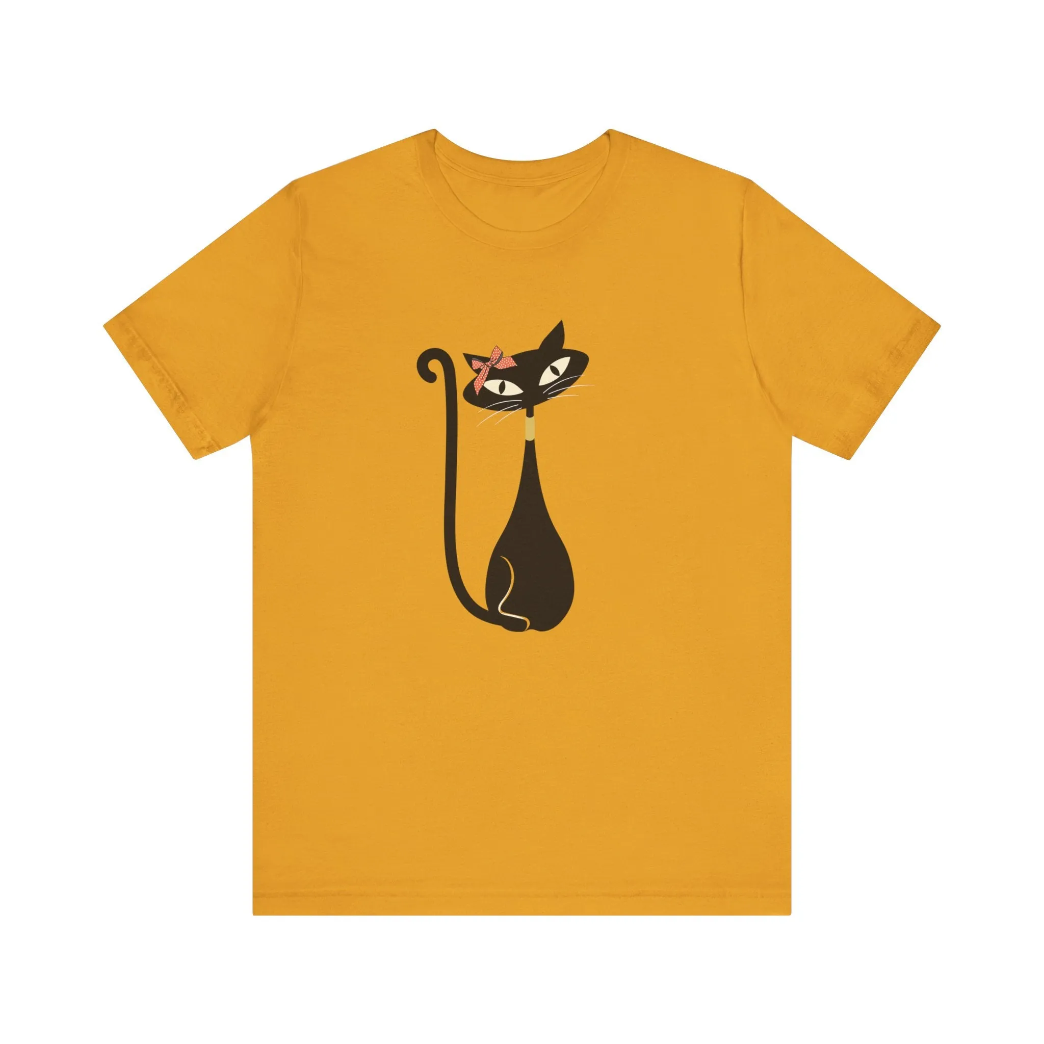 Atomic Cat Mid Century Modern Retro Trendy Hip Unisex Jersey Short Sleeve Tee