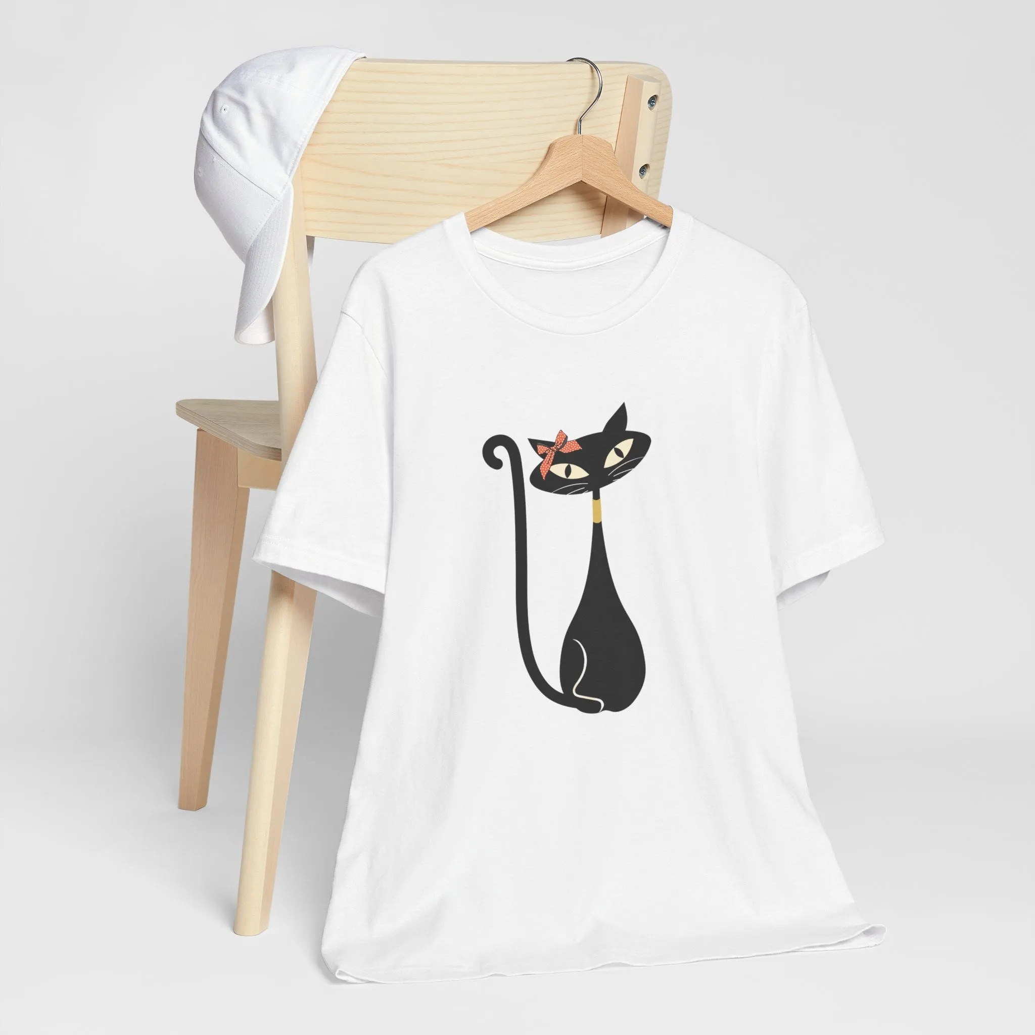 Atomic Cat Mid Century Modern Retro Trendy Hip Unisex Jersey Short Sleeve Tee