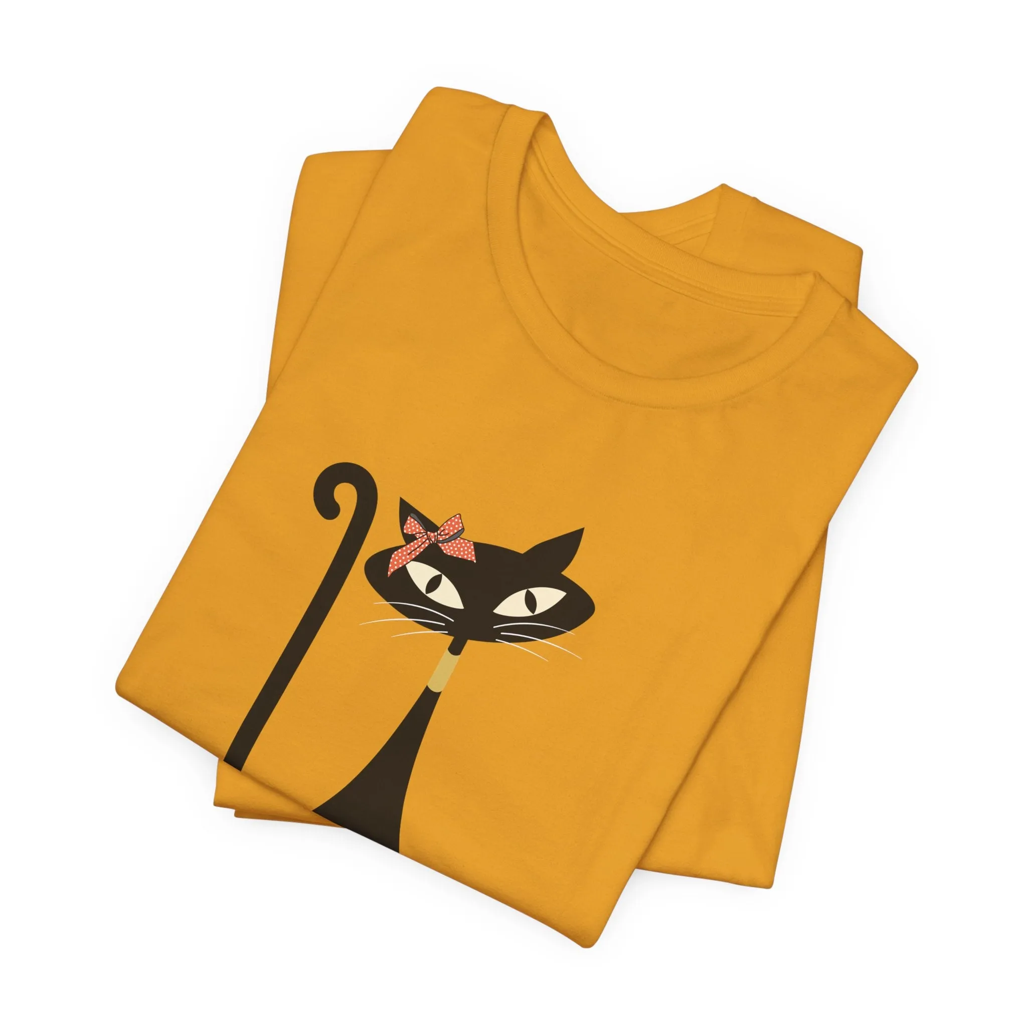 Atomic Cat Mid Century Modern Retro Trendy Hip Unisex Jersey Short Sleeve Tee