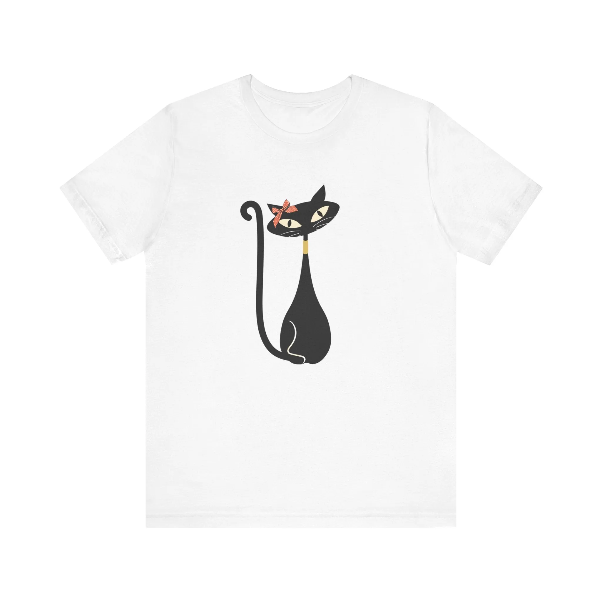 Atomic Cat Mid Century Modern Retro Trendy Hip Unisex Jersey Short Sleeve Tee