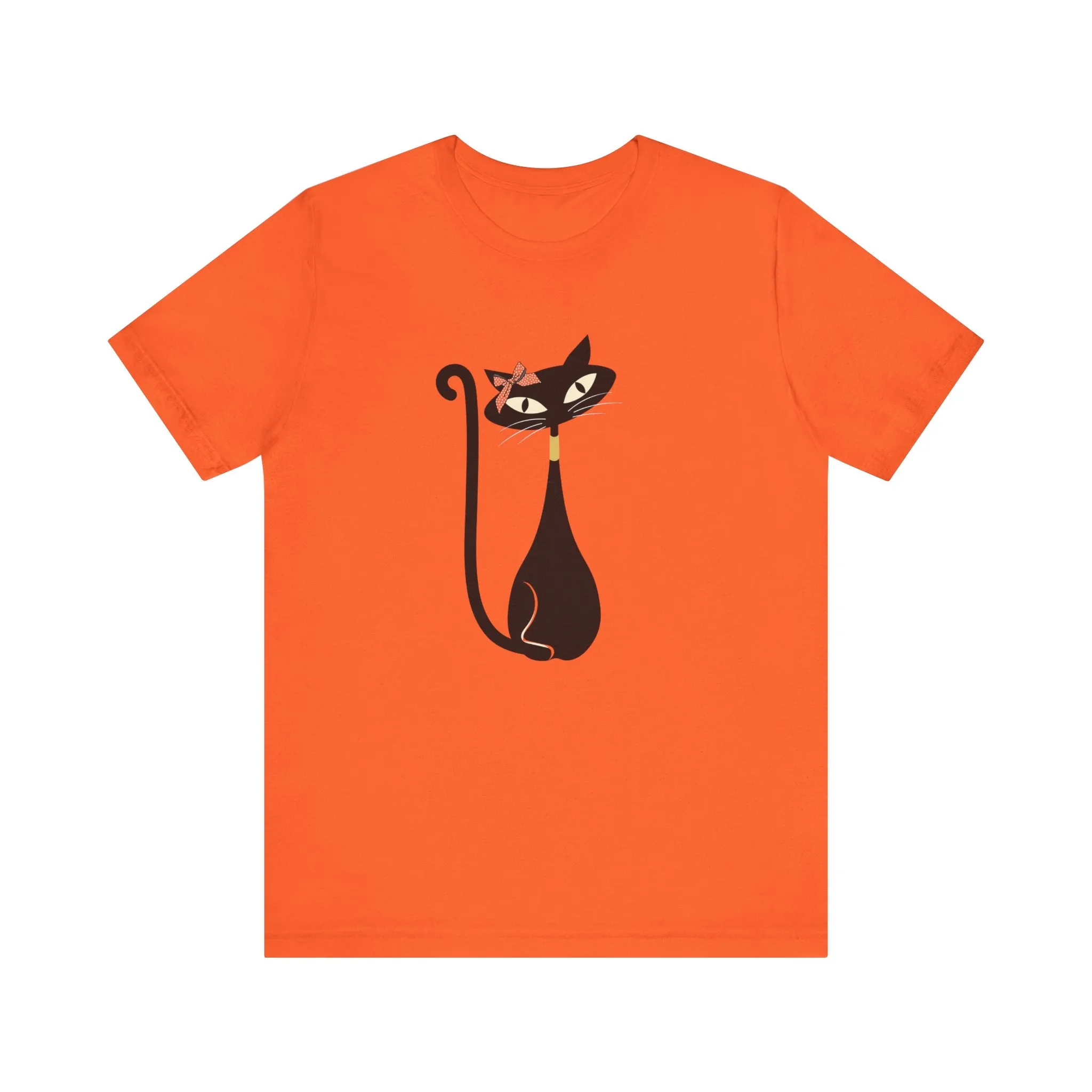 Atomic Cat Mid Century Modern Retro Trendy Hip Unisex Jersey Short Sleeve Tee