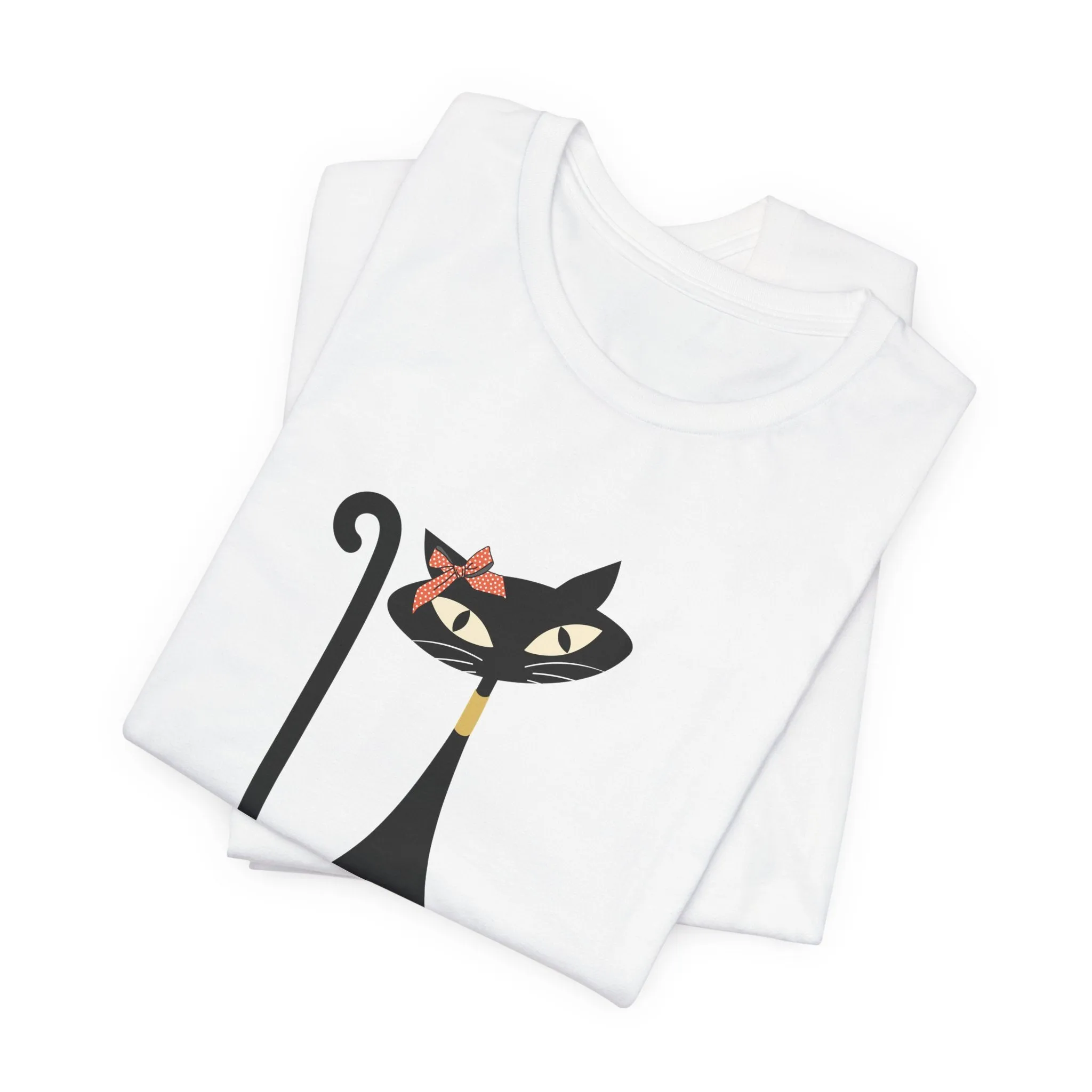 Atomic Cat Mid Century Modern Retro Trendy Hip Unisex Jersey Short Sleeve Tee