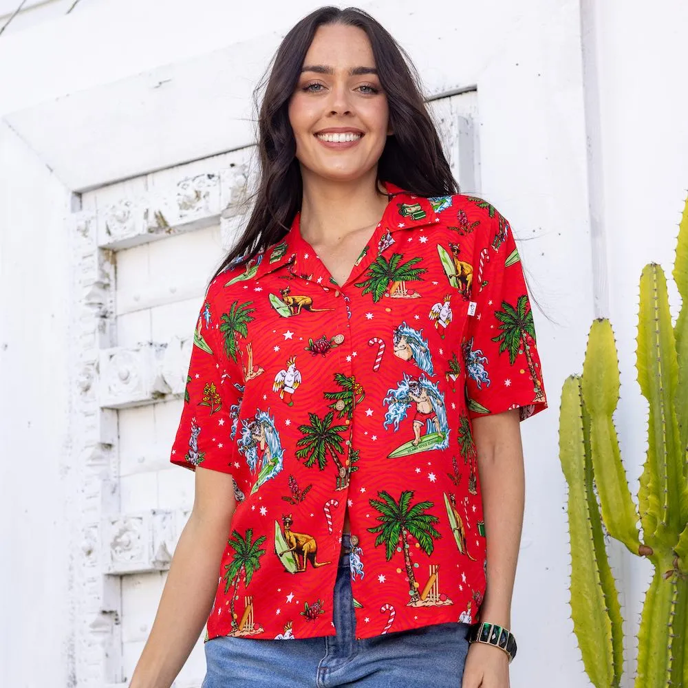 Aussie Christmas Red - Womens Festive Shirt