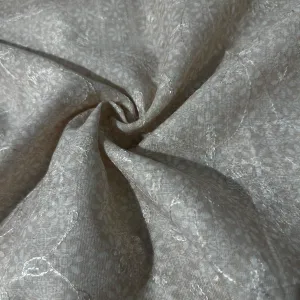 Baby Pink Floral Print Sequence Embroidery Linen Fabric 11743