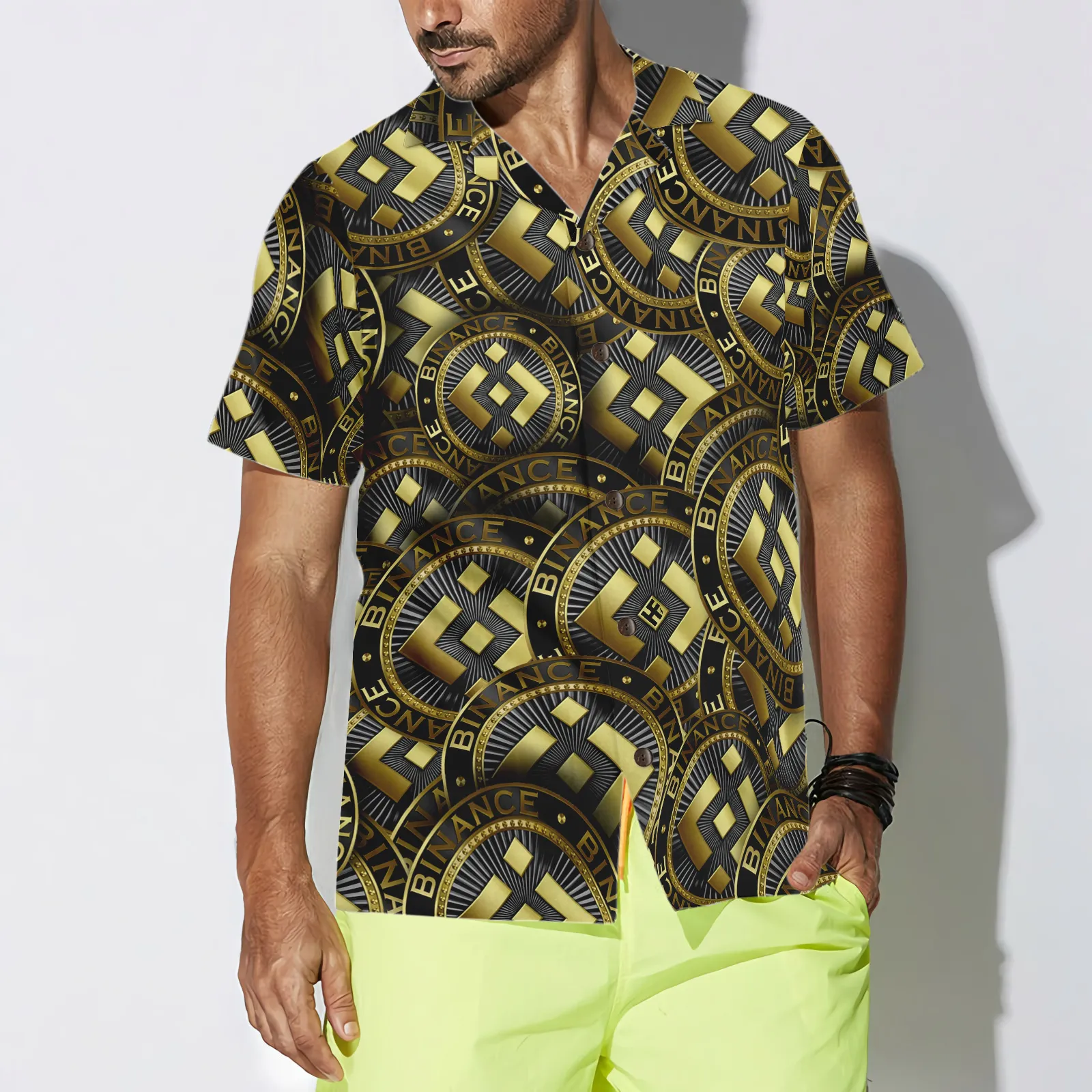 Binance Coin Golden Coin Hawaiian Shirt