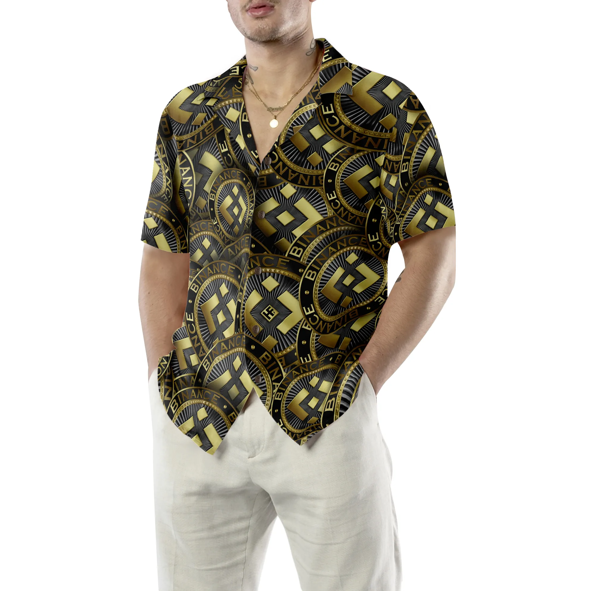 Binance Coin Golden Coin Hawaiian Shirt
