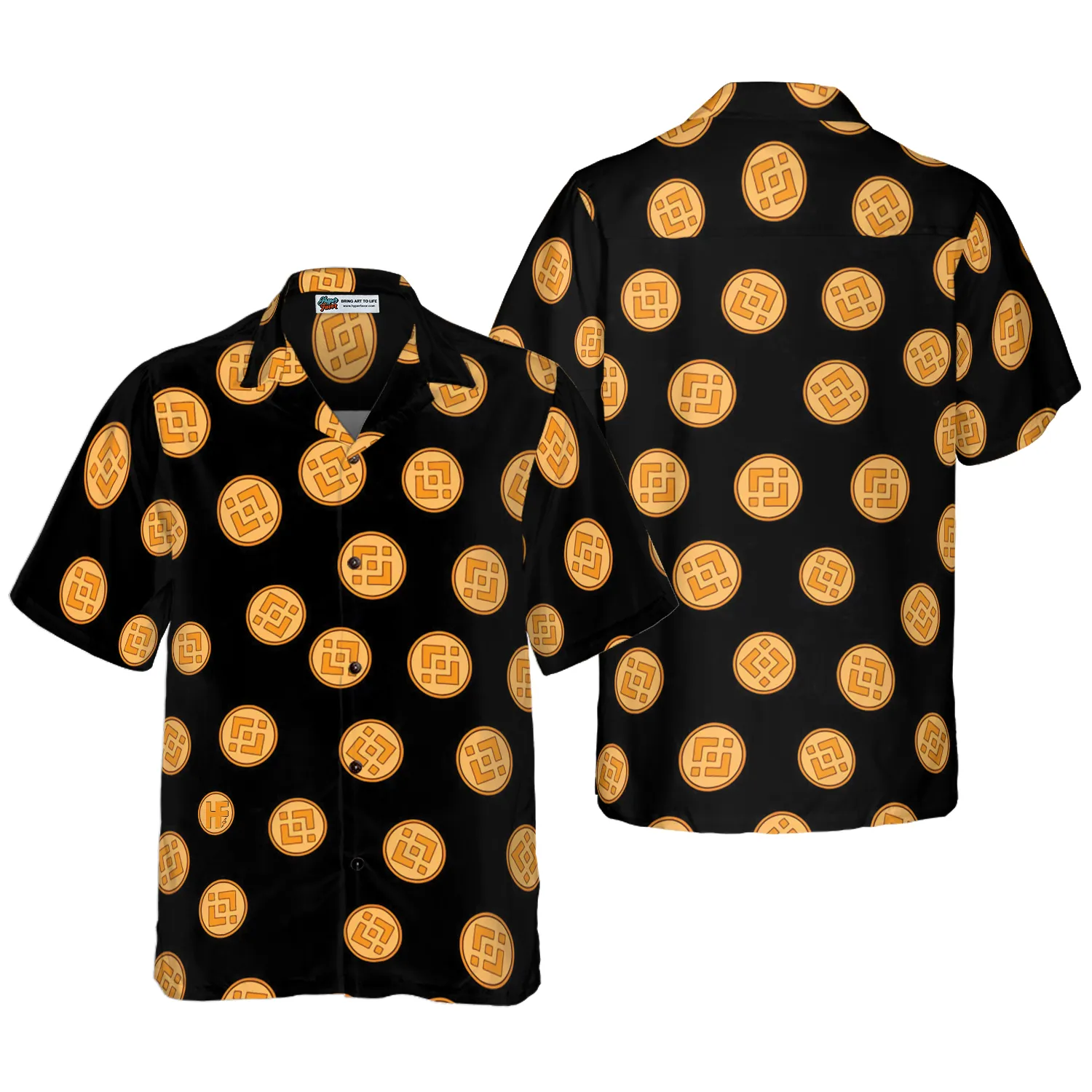 Binance Coin Logo Pattern Art Hawaiian Shirt
