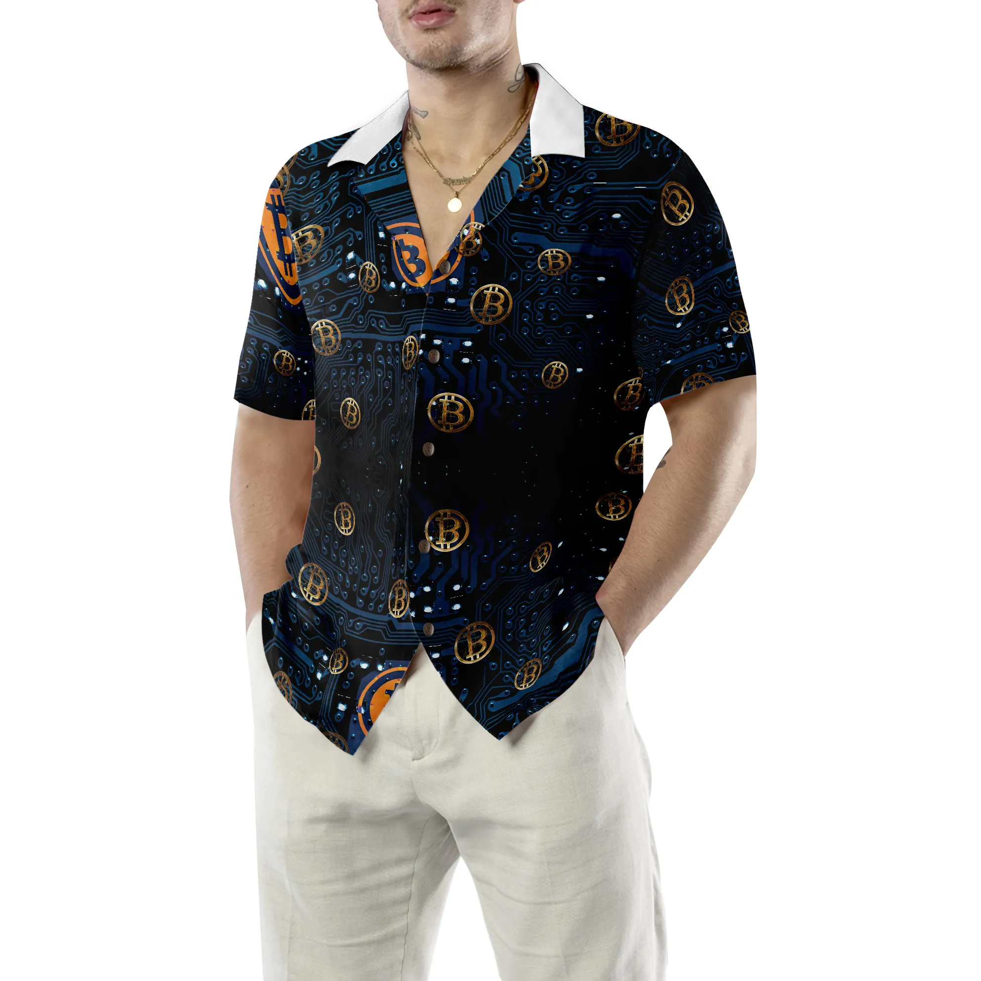 Bitcoin Logo Hawaiian Shirt