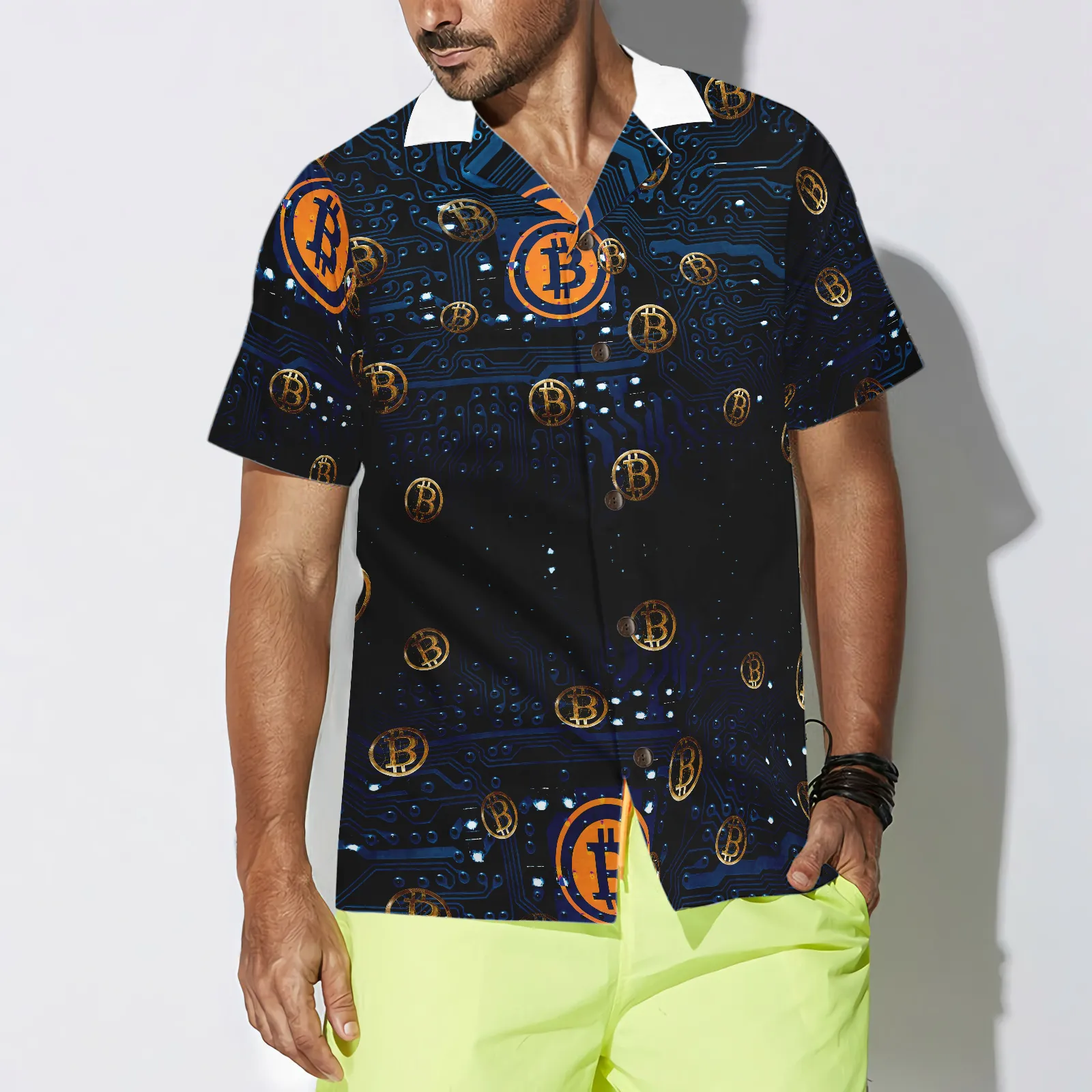 Bitcoin Logo Hawaiian Shirt