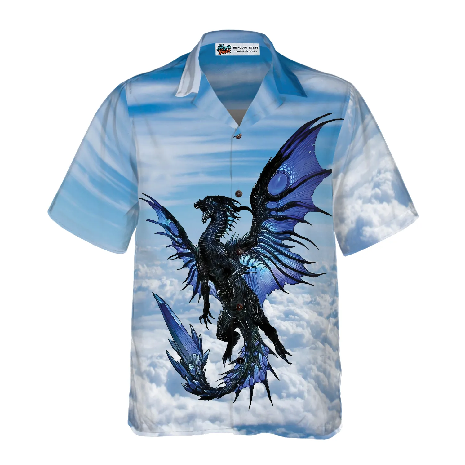 Blue Dragon On Blue Sky Hawaiian Shirt
