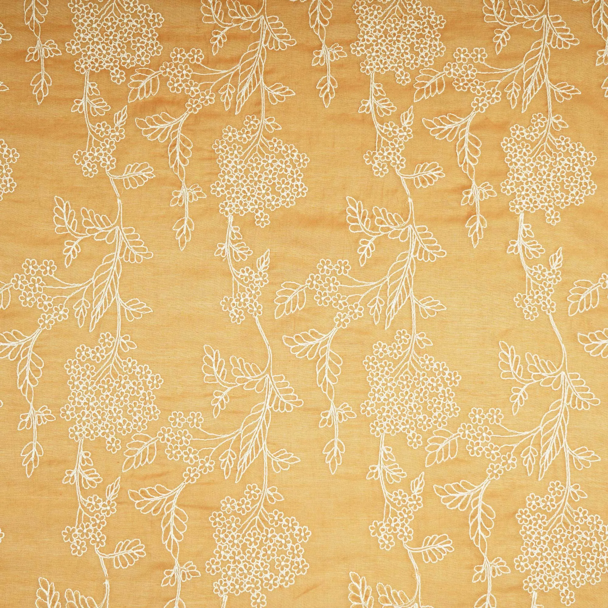 Brown Thread Embroidery Chanderi Fabric WI-24367