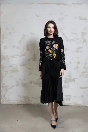 Byrd Arrow Pleated Skirt Black