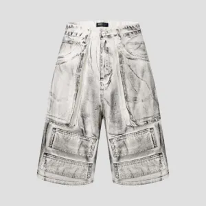 cargo denim shorts edgy design