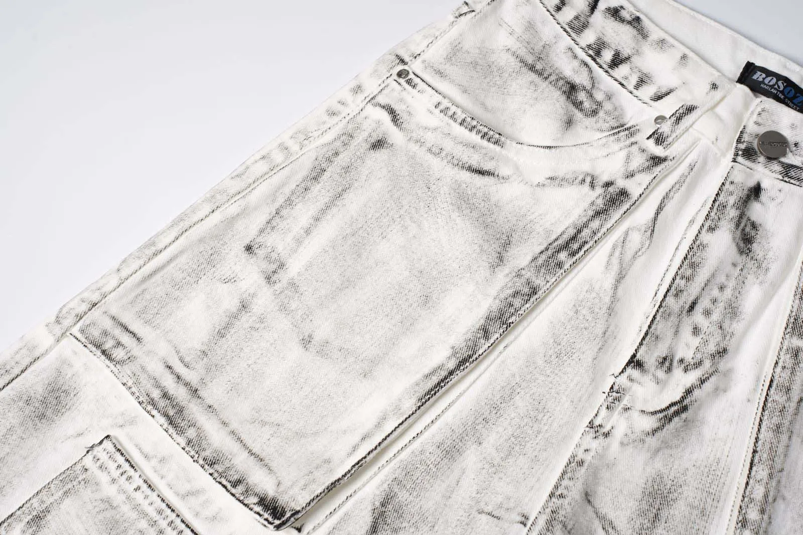 cargo denim shorts edgy design