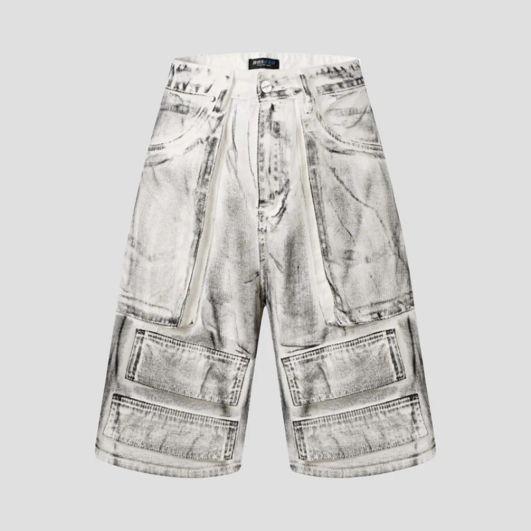 cargo denim shorts edgy design
