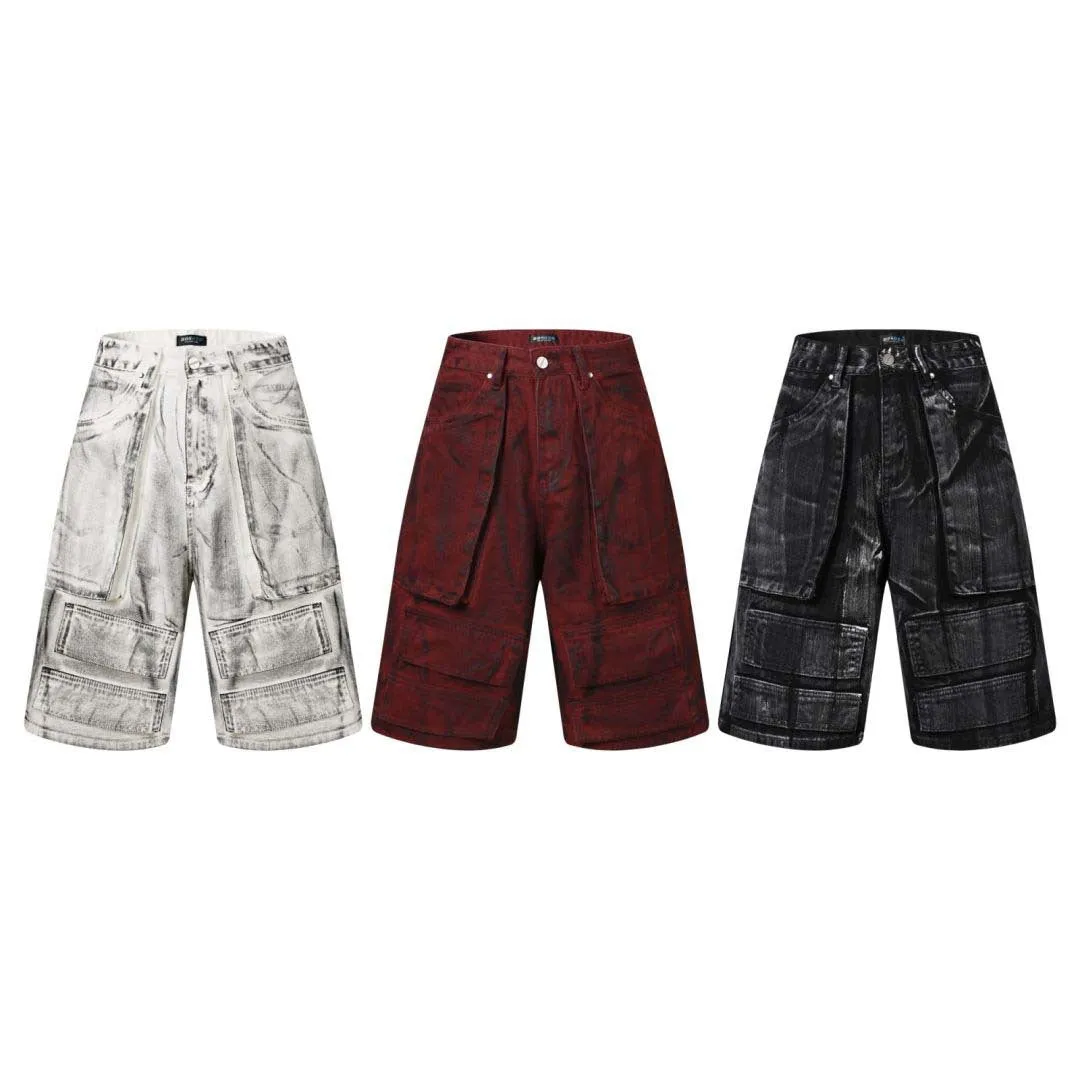 cargo denim shorts edgy design