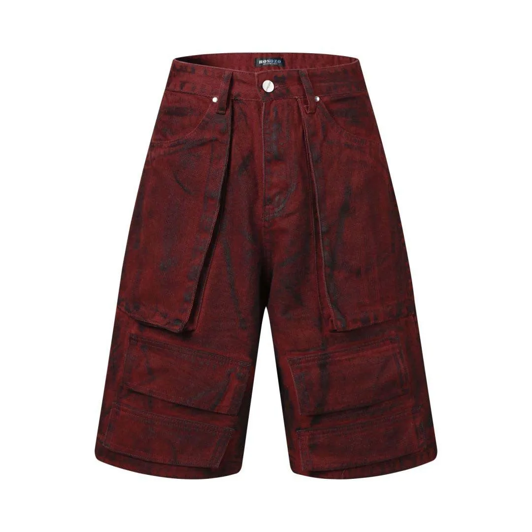 cargo denim shorts edgy design