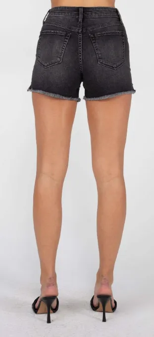 CEROS High Rise Shorts Washed Black