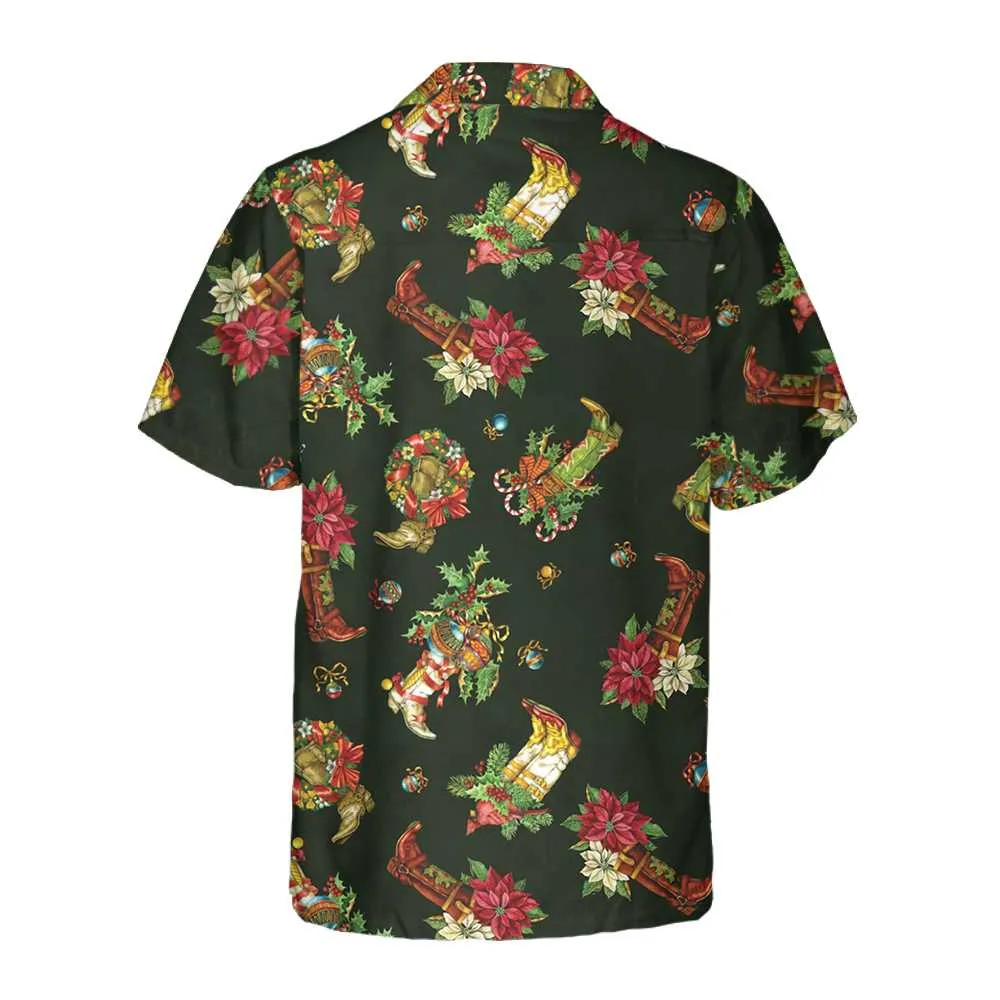 Christmas Cowboy Boots Christmas Hawaiian Shirt, Gift For Christmas Day