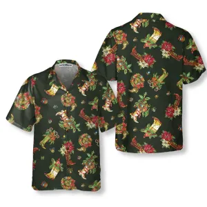 Christmas Cowboy Boots Christmas Hawaiian Shirt, Gift For Christmas Day