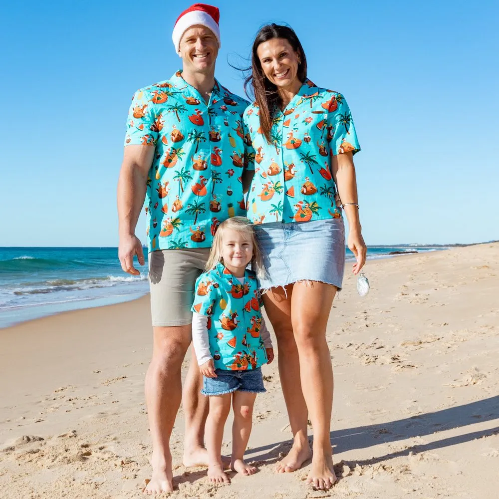 Christmas Pool Party - Mens & Womens Festive Shirts - Couples Set