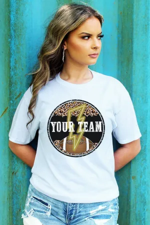 Circle Football Team Name Gold Dri-Power 50/50 Tee